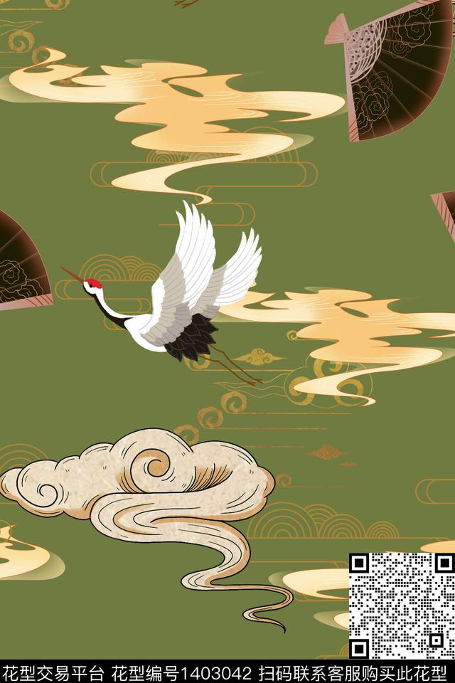 连衣裙中国风古风传统印花华亿平台下载（图片编号: 1403042） - 瓦栏（Walan）