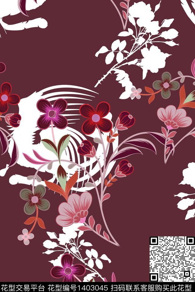 连衣裙中国风古风传统印花华亿平台下载（图片编号: 1403045） - 瓦栏（Walan）