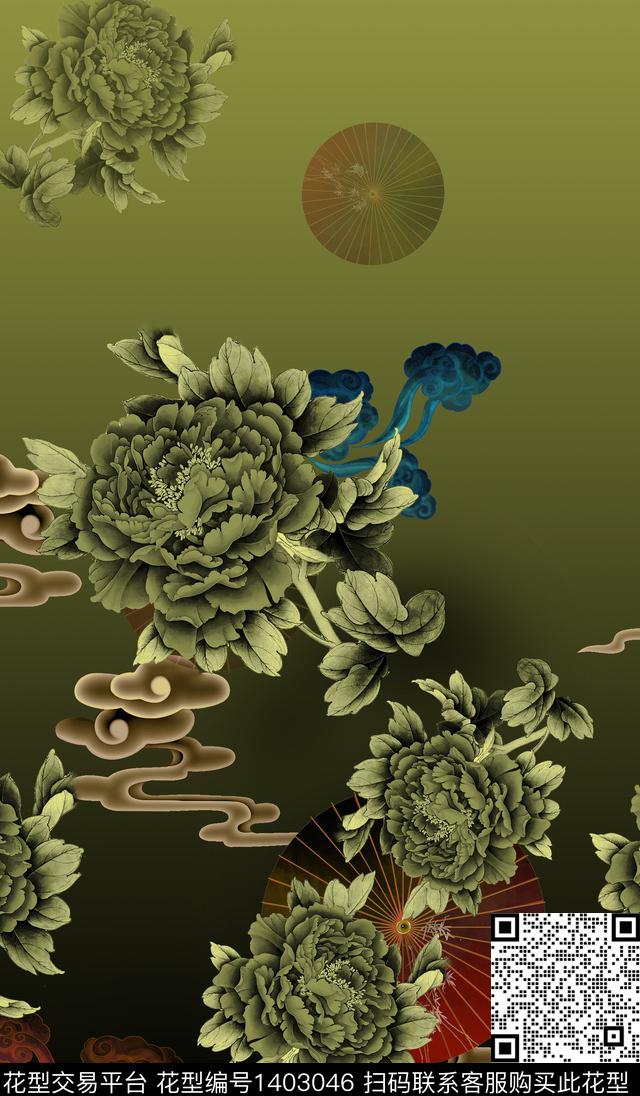 连衣裙中国风传统印花华亿平台下载（图片编号: 1403046） - 瓦栏（Walan）