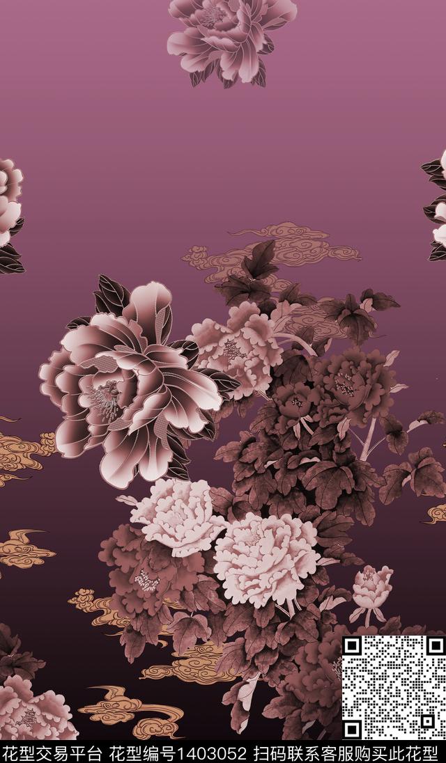 连衣裙中国风传统印花华亿平台下载（图片编号: 1403052） - 瓦栏（Walan）