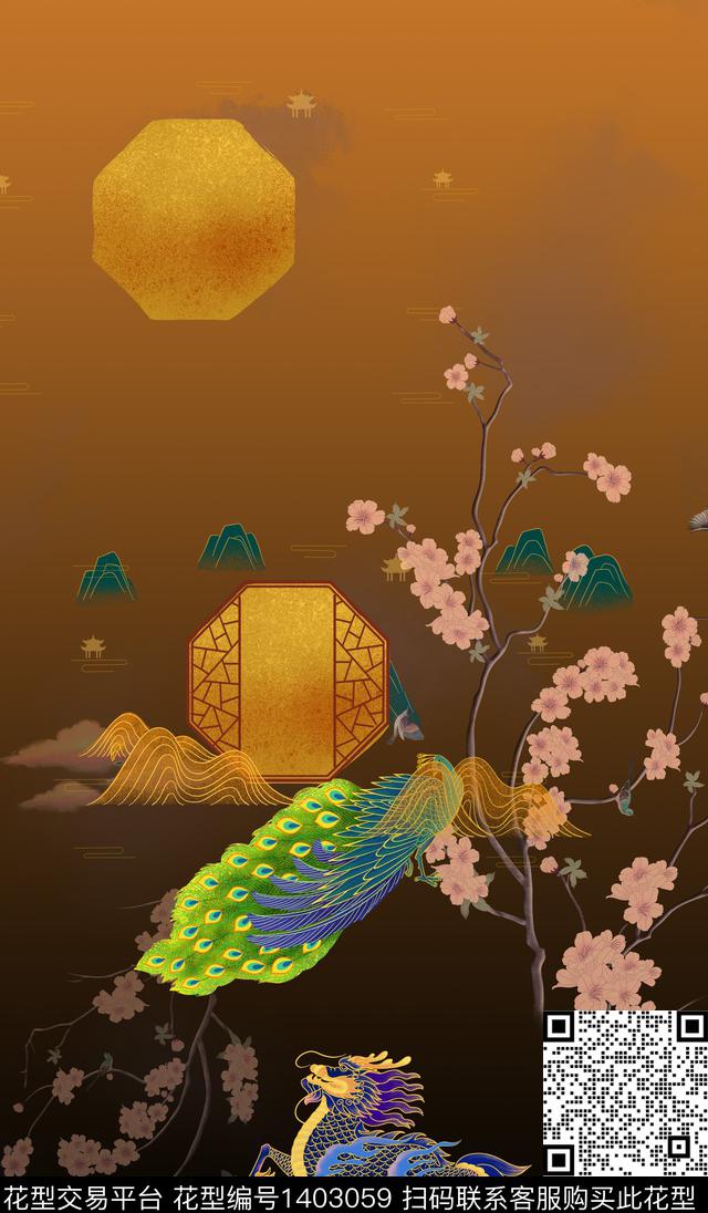 连衣裙中国风传统印花华亿平台下载（图片编号: 1403059） - 瓦栏（Walan）