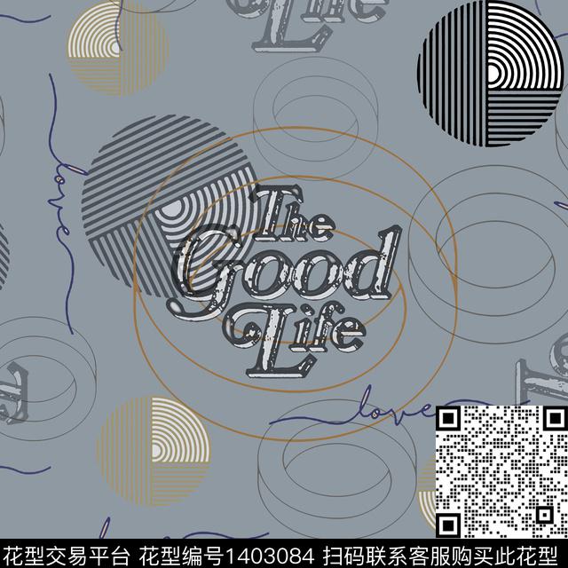 几何字母大牌风传统印花华亿平台下载（图片编号: 1403084） - 瓦栏（Walan）