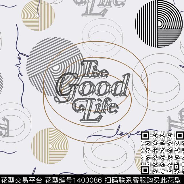 几何字母大牌风传统印花华亿平台下载（图片编号: 1403086） - 瓦栏（Walan）