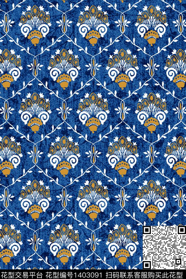 民族风旗袍印花数码印花华亿平台下载（图片编号: 1403091） - 瓦栏（Walan）