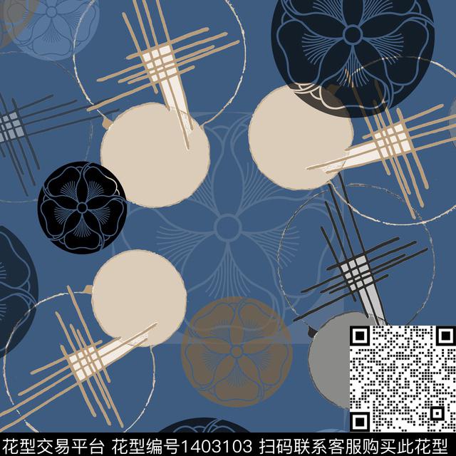 几何格子大牌风传统印花华亿平台下载（图片编号: 1403103） - 瓦栏（Walan）