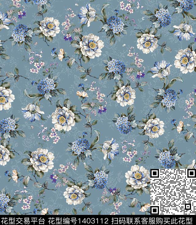 绿植树叶数码华亿平台花卉数码印花华亿平台下载（图片编号: 1403112） - 瓦栏（Walan）