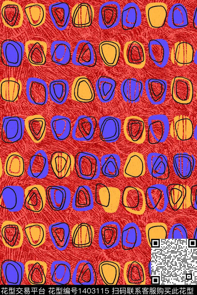 大牌风印花涂鸦色块数码印花华亿平台下载（图片编号: 1403115） - 瓦栏（Walan）
