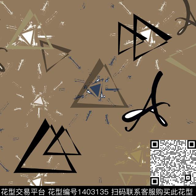 几何字母大牌风传统印花华亿平台下载（图片编号: 1403135） - 瓦栏（Walan）