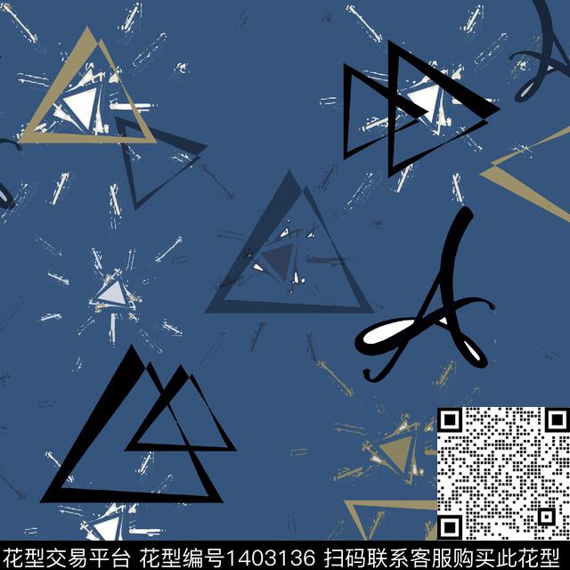 几何字母大牌风传统印花华亿平台下载（图片编号: 1403136） - 瓦栏（Walan）