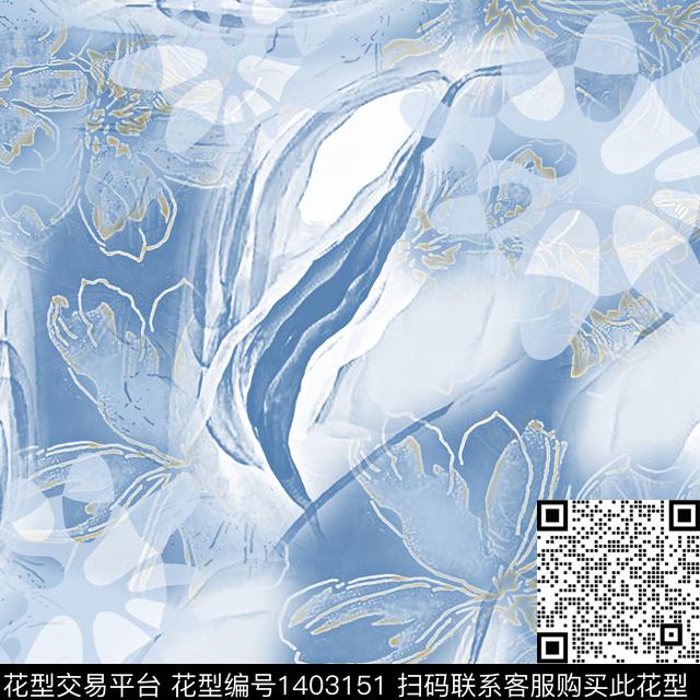 绿植树叶花卉大牌风数码印花华亿平台下载（图片编号: 1403151） - 瓦栏（Walan）