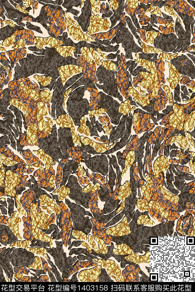 炫彩肌理笔触数码印花华亿平台下载（图片编号: 1403158） - 瓦栏（Walan）