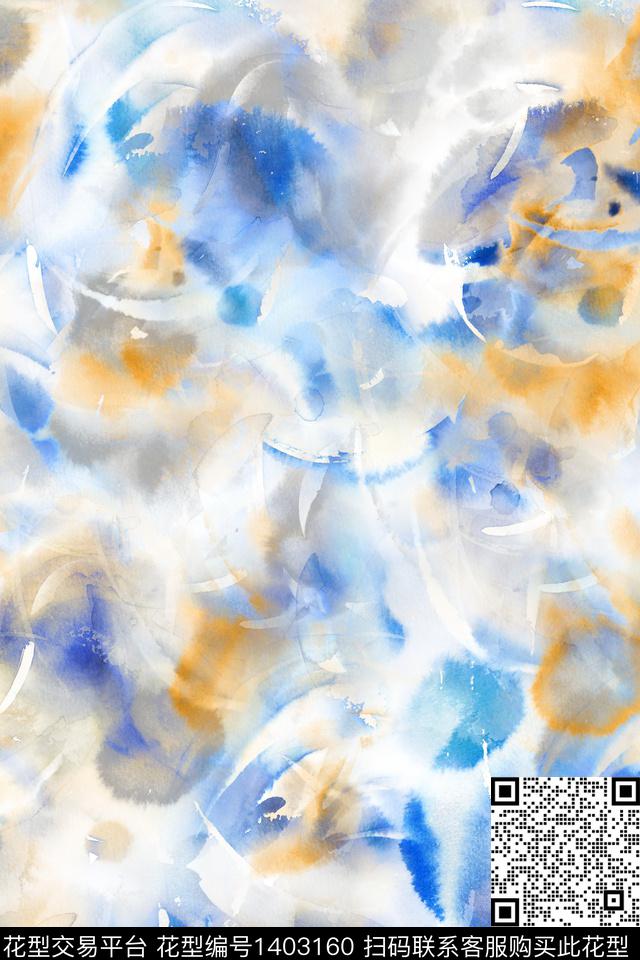 肌理水彩笔触数码印花华亿平台下载（图片编号: 1403160） - 瓦栏（Walan）