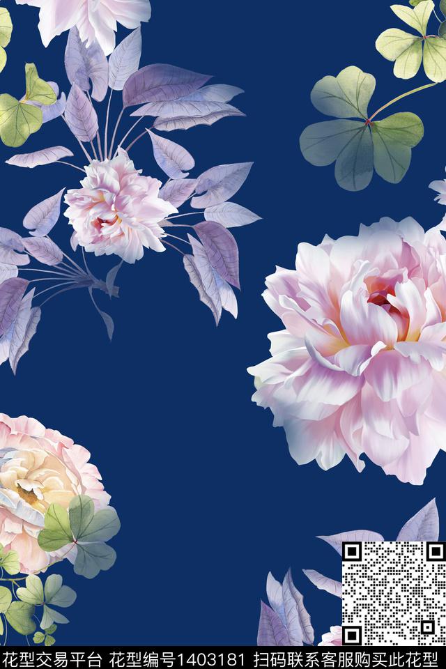 绿植树叶民族风花卉数码印花华亿平台下载（图片编号: 1403181） - 瓦栏（Walan）