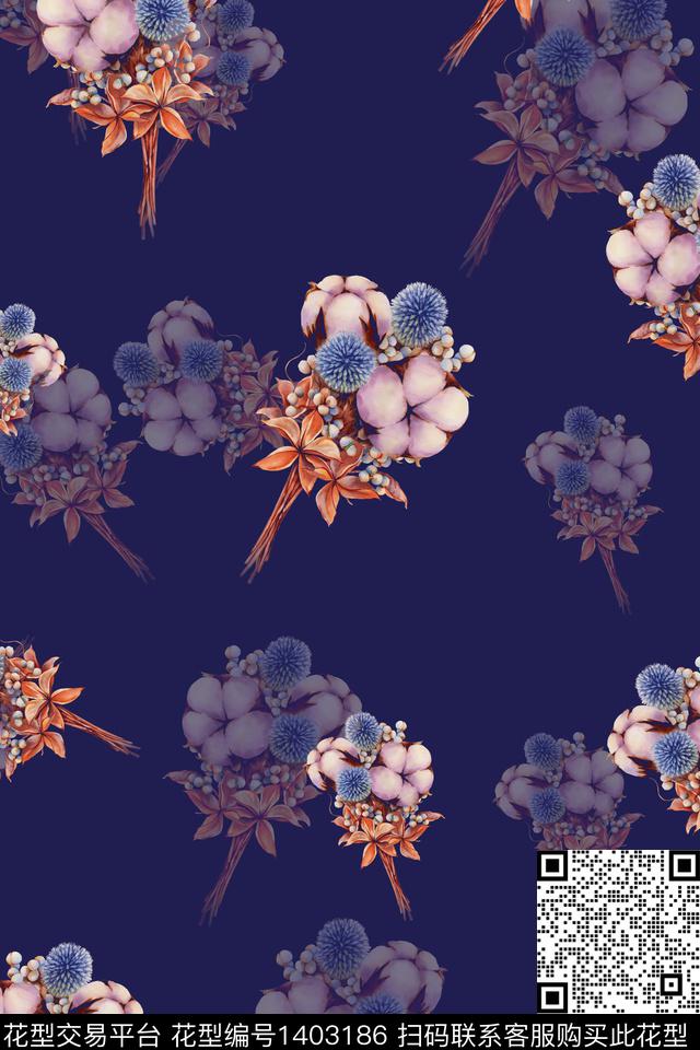 木棉花花卉香云纱数码印花华亿平台下载（图片编号: 1403186） - 瓦栏（Walan）