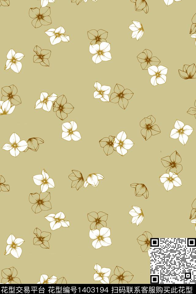 春夏华亿平台小碎花花卉植物传统印花华亿平台下载（图片编号: 1403194） - 瓦栏（Walan）