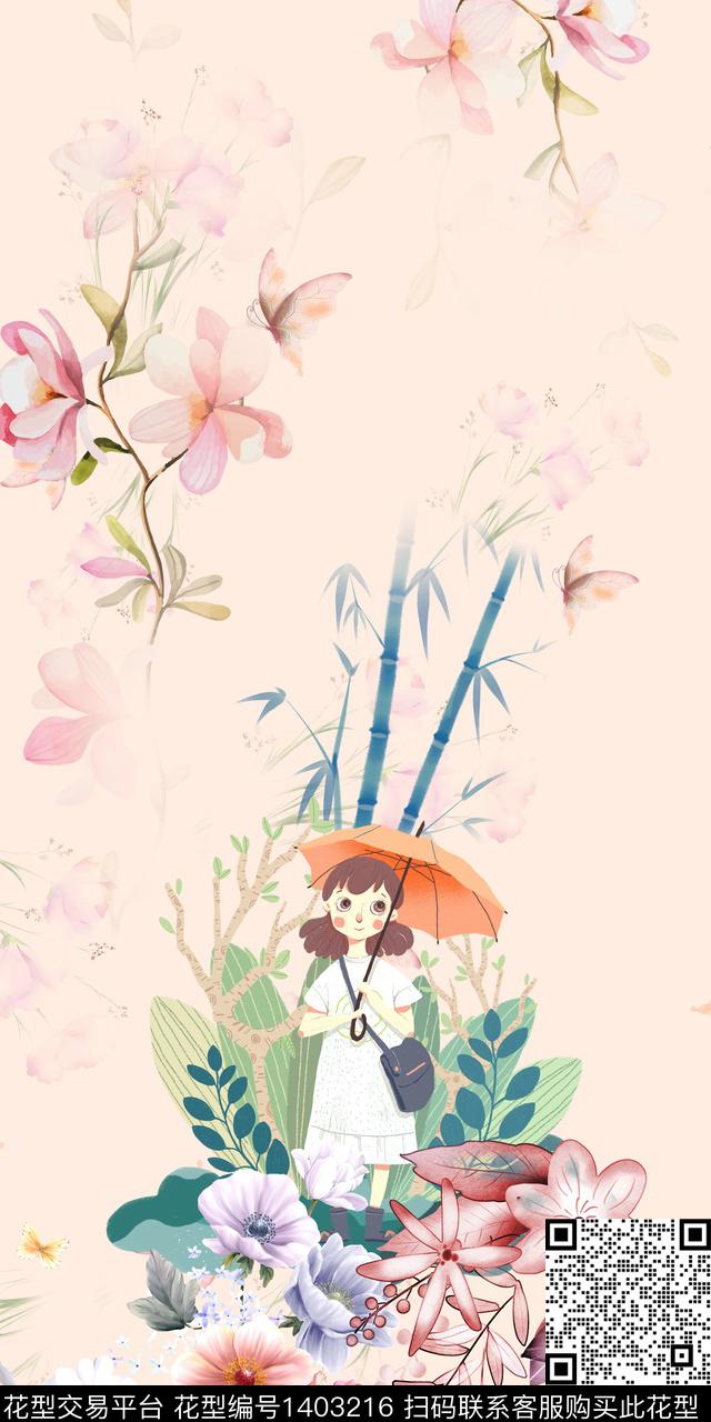 旗袍中国风少女传统印花华亿平台下载（图片编号: 1403216） - 瓦栏（Walan）