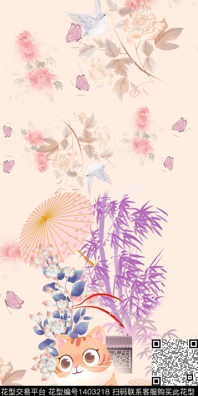 旗袍中国风少女传统印花华亿平台下载（图片编号: 1403218） - 瓦栏（Walan）