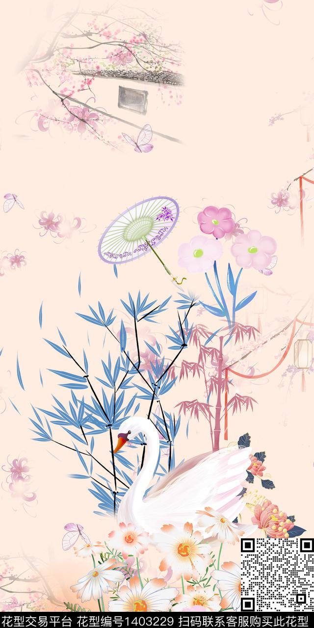 旗袍中国风少女传统印花华亿平台下载（图片编号: 1403229） - 瓦栏（Walan）