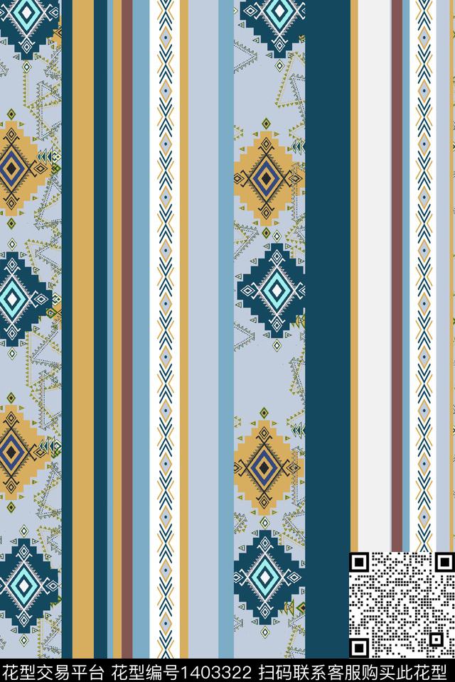 几何时尚复古数码印花华亿平台下载（图片编号: 1403322） - 瓦栏（Walan）
