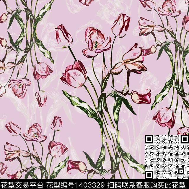 花卉大牌风小碎花传统印花华亿平台下载（图片编号: 1403329） - 瓦栏（Walan）