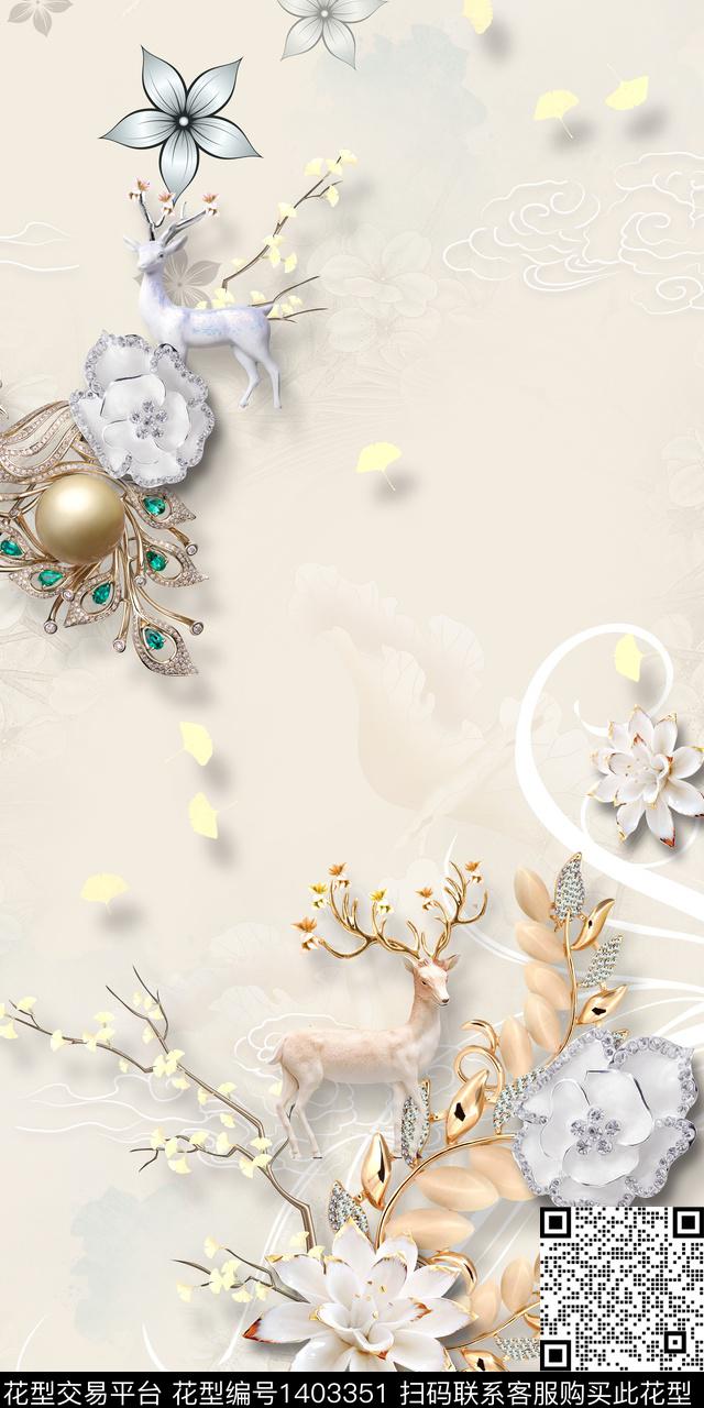 花卉旗袍真丝数码印花华亿平台下载（图片编号: 1403351） - 瓦栏（Walan）