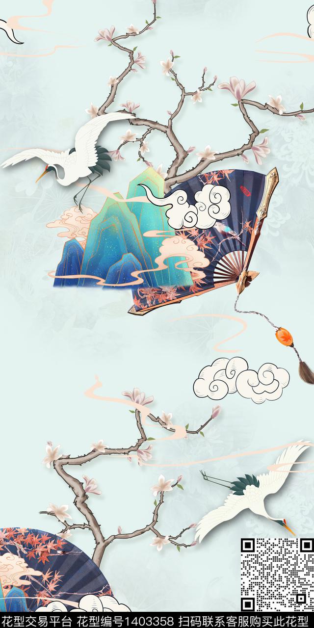 花卉旗袍真丝数码印花华亿平台下载（图片编号: 1403358） - 瓦栏（Walan）