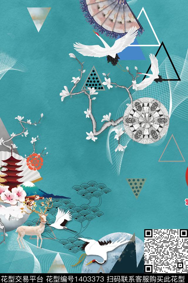 花卉旗袍真丝数码印花华亿平台下载（图片编号: 1403373） - 瓦栏（Walan）