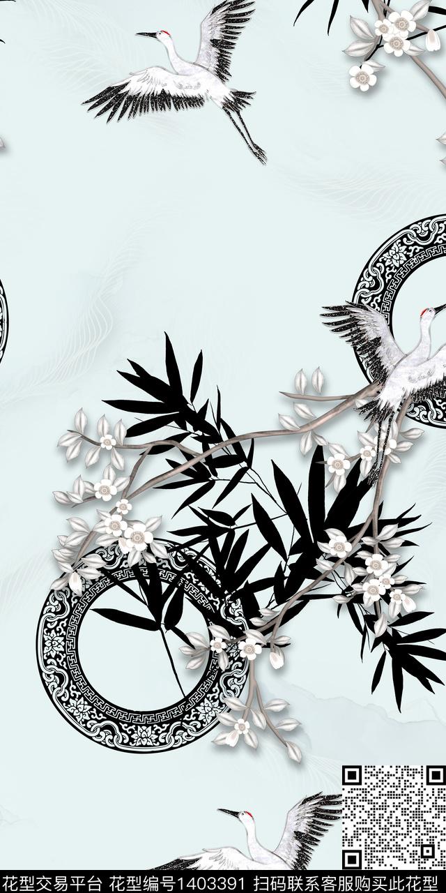 花卉旗袍真丝数码印花华亿平台下载（图片编号: 1403391） - 瓦栏（Walan）