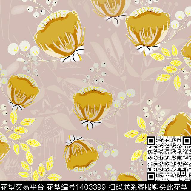 花卉大牌风小碎花数码印花华亿平台下载（图片编号: 1403399） - 瓦栏（Walan）