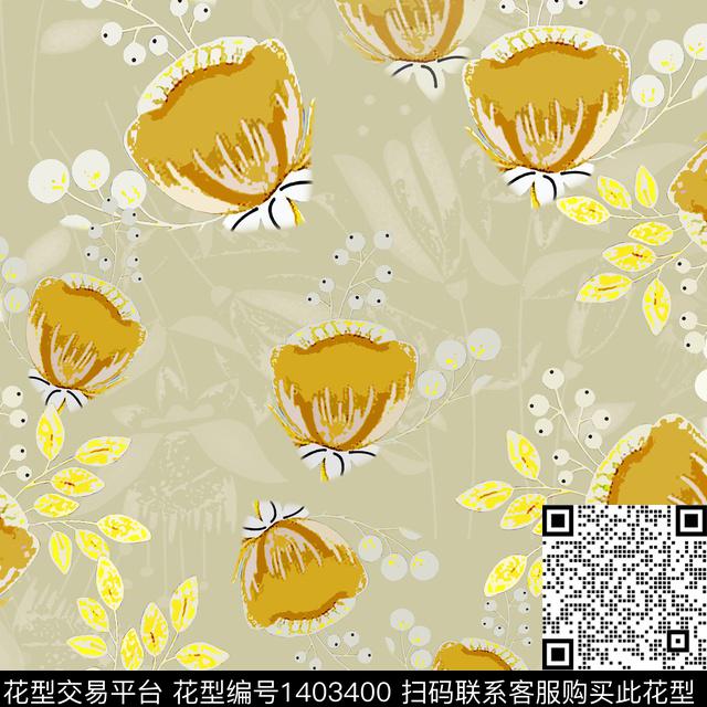 花卉大牌风小碎花数码印花华亿平台下载（图片编号: 1403400） - 瓦栏（Walan）