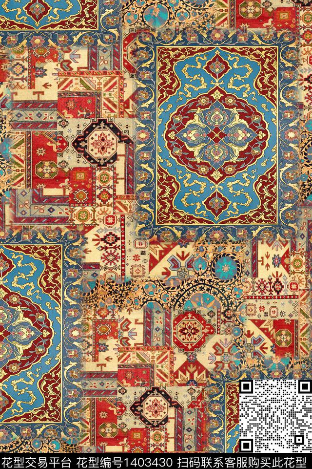 女装民族风抽象数码印花华亿平台下载（图片编号: 1403430） - 瓦栏（Walan）