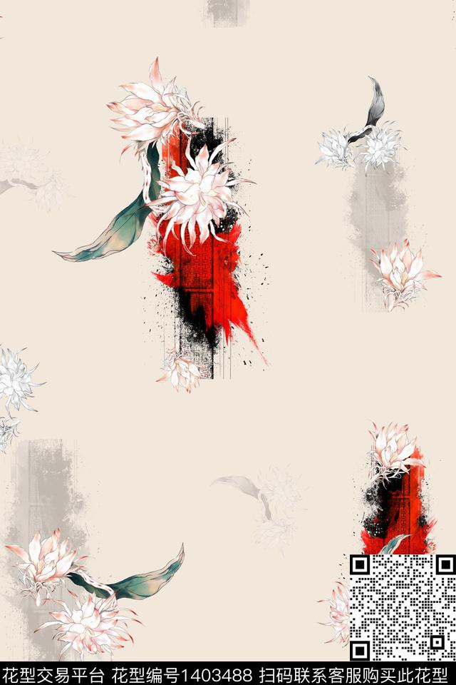 旗袍香云纱中国风数码印花华亿平台下载（图片编号: 1403488） - 瓦栏（Walan）