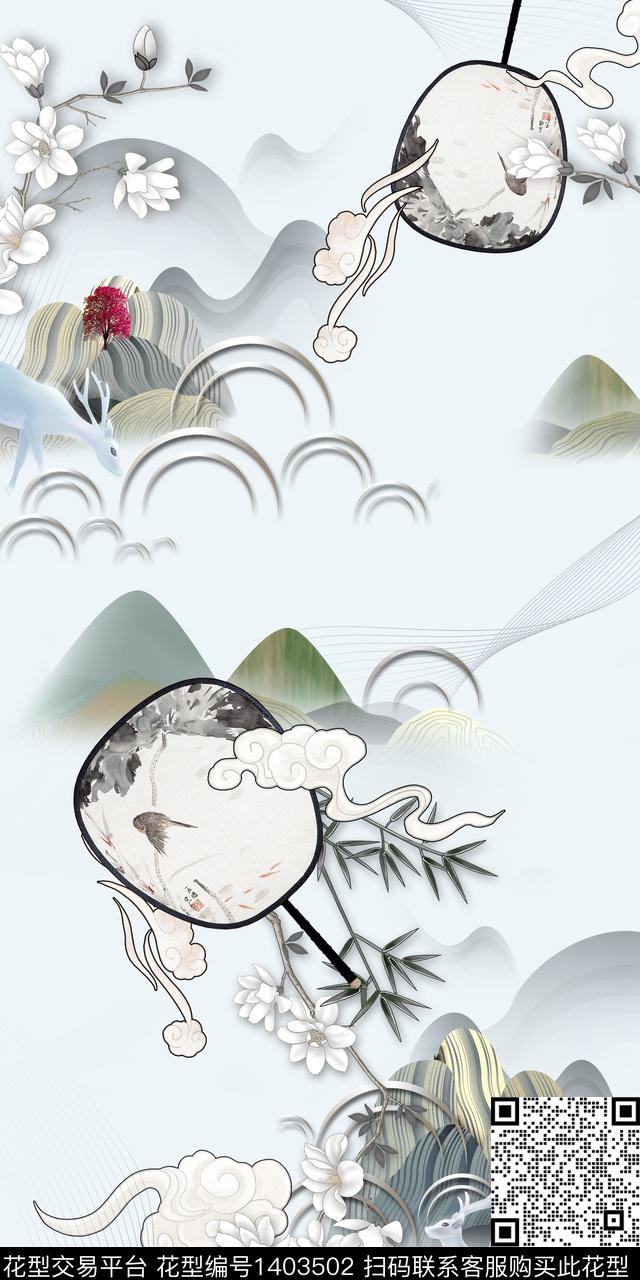 民族花卉中国风真丝数码印花华亿平台下载（图片编号: 1403502） - 瓦栏（Walan）