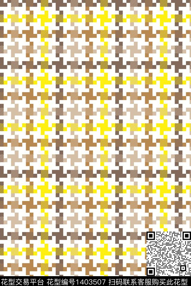 几何格子年轻女性传统印花华亿平台下载（图片编号: 1403507） - 瓦栏（Walan）