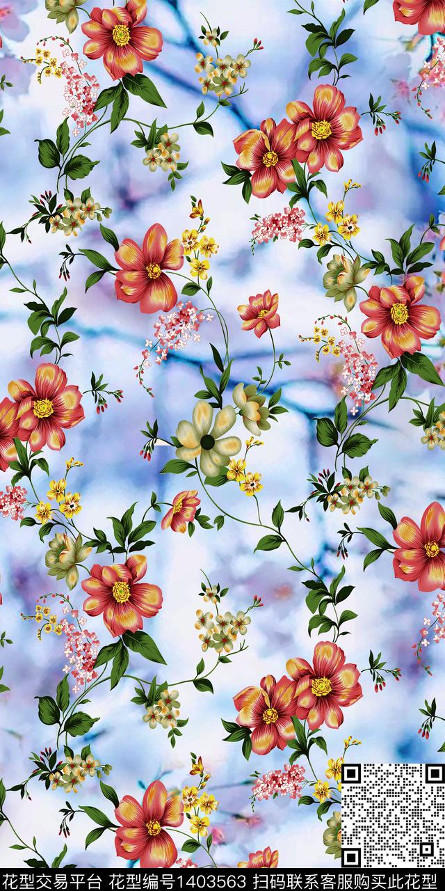 女装花卉小碎花数码印花华亿平台下载（图片编号: 1403563） - 瓦栏（Walan）