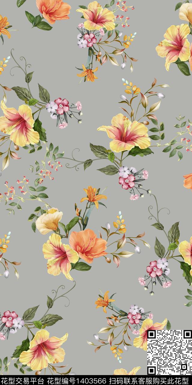 女装花卉小碎花数码印花华亿平台下载（图片编号: 1403566） - 瓦栏（Walan）