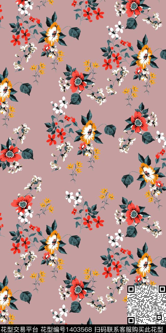 女装花卉小碎花数码印花华亿平台下载（图片编号: 1403568） - 瓦栏（Walan）