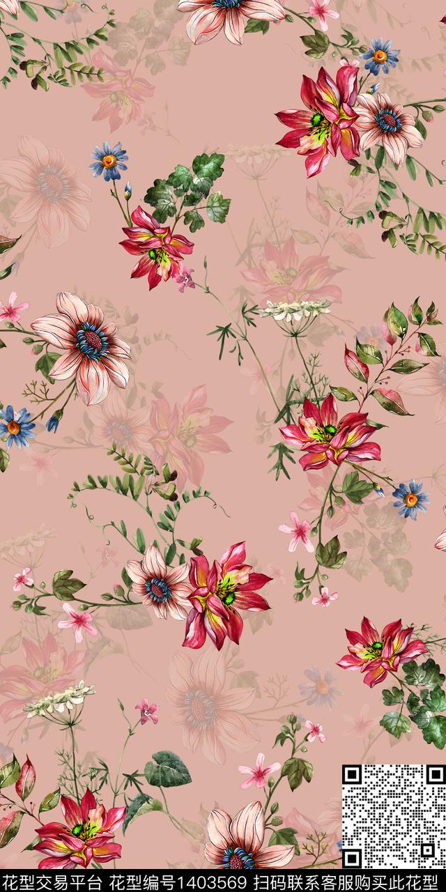 女装花卉小碎花数码印花华亿平台下载（图片编号: 1403569） - 瓦栏（Walan）