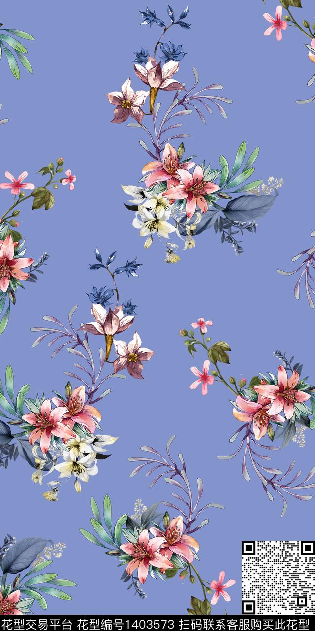 女装花卉小碎花数码印花华亿平台下载（图片编号: 1403573） - 瓦栏（Walan）
