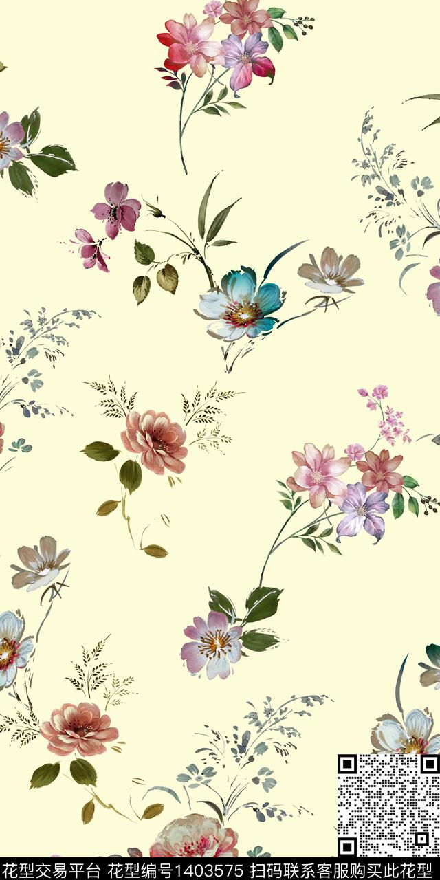 女装花卉小碎花数码印花华亿平台下载（图片编号: 1403575） - 瓦栏（Walan）