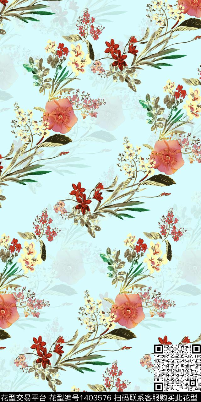 女装花卉小碎花数码印花华亿平台下载（图片编号: 1403576） - 瓦栏（Walan）