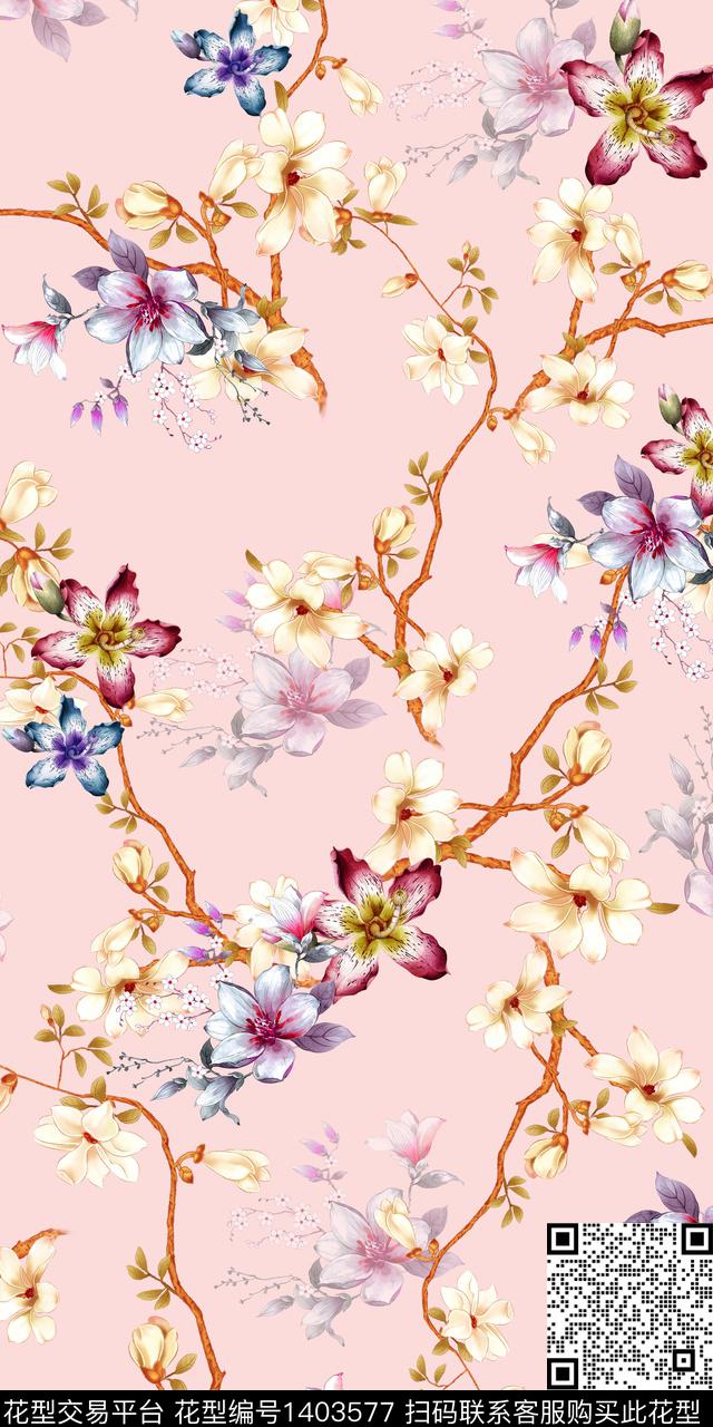 女装花卉小碎花数码印花华亿平台下载（图片编号: 1403577） - 瓦栏（Walan）