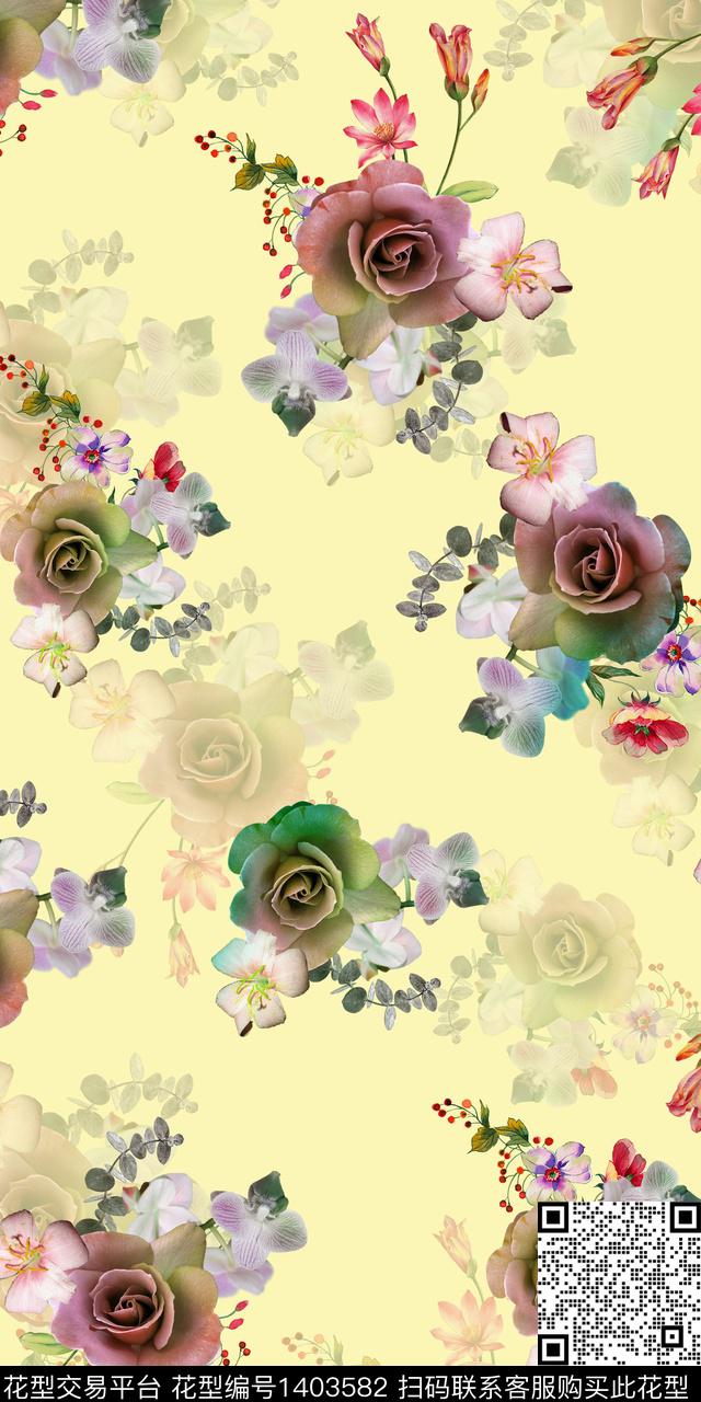 女装花卉小碎花数码印花华亿平台下载（图片编号: 1403582） - 瓦栏（Walan）