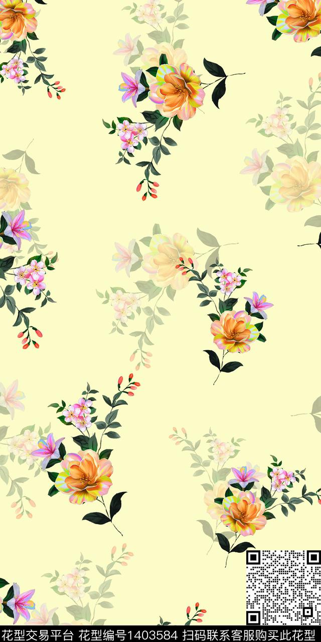 女装花卉小碎花数码印花华亿平台下载（图片编号: 1403584） - 瓦栏（Walan）