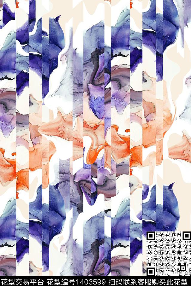 复古大牌风抽象数码印花华亿平台下载（图片编号: 1403599） - 瓦栏（Walan）