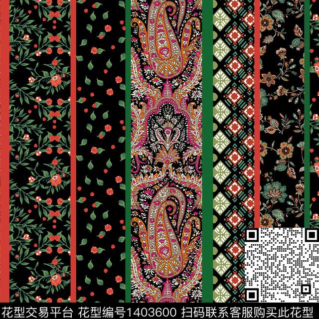 时尚民族风真丝数码印花华亿平台下载（图片编号: 1403600） - 瓦栏（Walan）