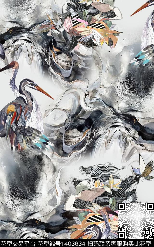 肌理数码华亿平台中国风数码印花华亿平台下载（图片编号: 1403634） - 瓦栏（Walan）