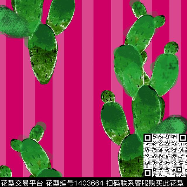 绿植树叶混合拼接条纹数码印花华亿平台下载（图片编号: 1403664） - 瓦栏（Walan）