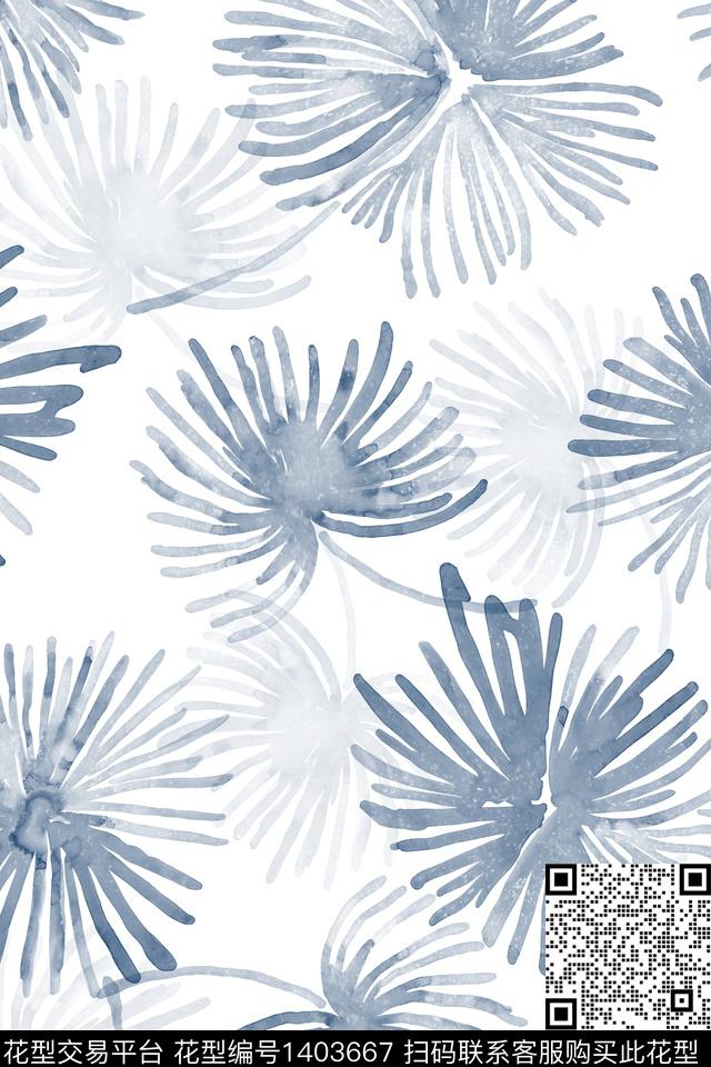 绿植树叶床品花卉传统印花华亿平台下载（图片编号: 1403667） - 瓦栏（Walan）