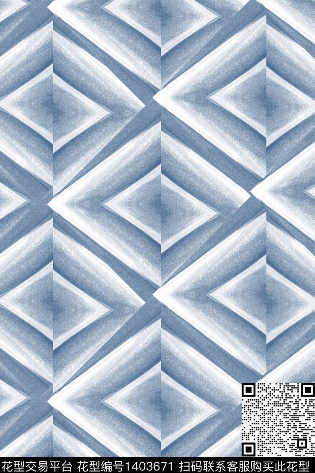 几何格子床品传统印花华亿平台下载（图片编号: 1403671） - 瓦栏（Walan）